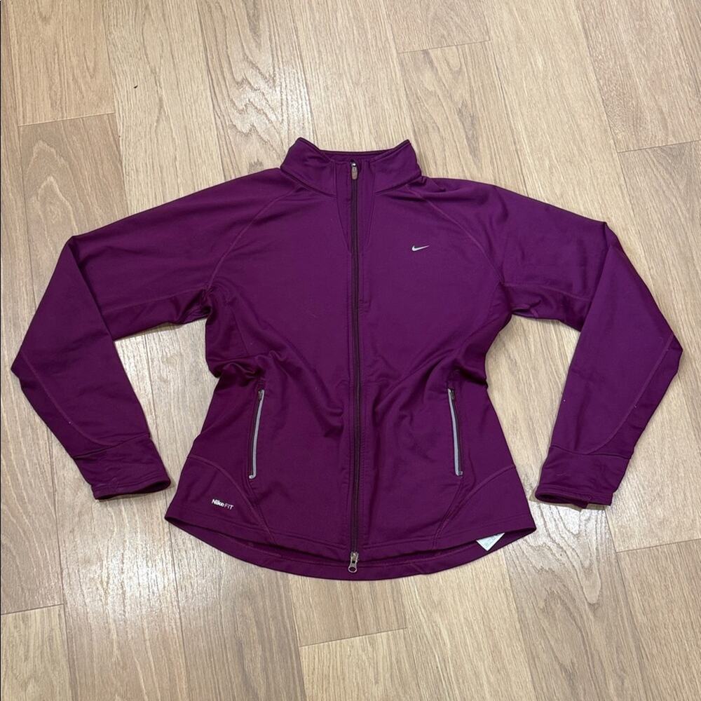 Nike Dri-Fit Full Zip Athletic Jacket in Purple Size XL (16-18)